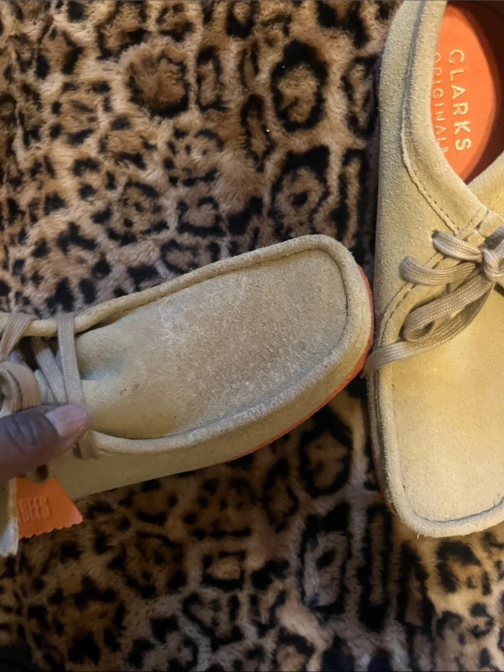 Clarks Kids Light Beige Suede Wallabee Lace Shoes